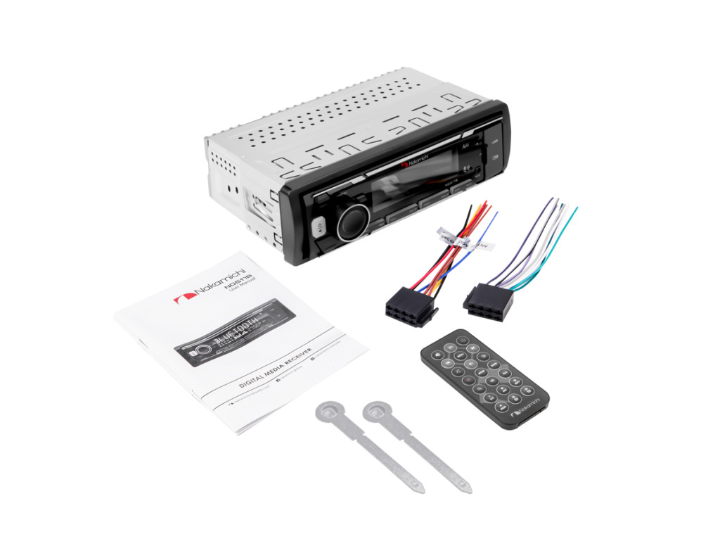 Nakamichi NQ517B/ 1 din медиа-ресивер, USB, AUX, ВТ, 4*50 Вт, мультицветная/