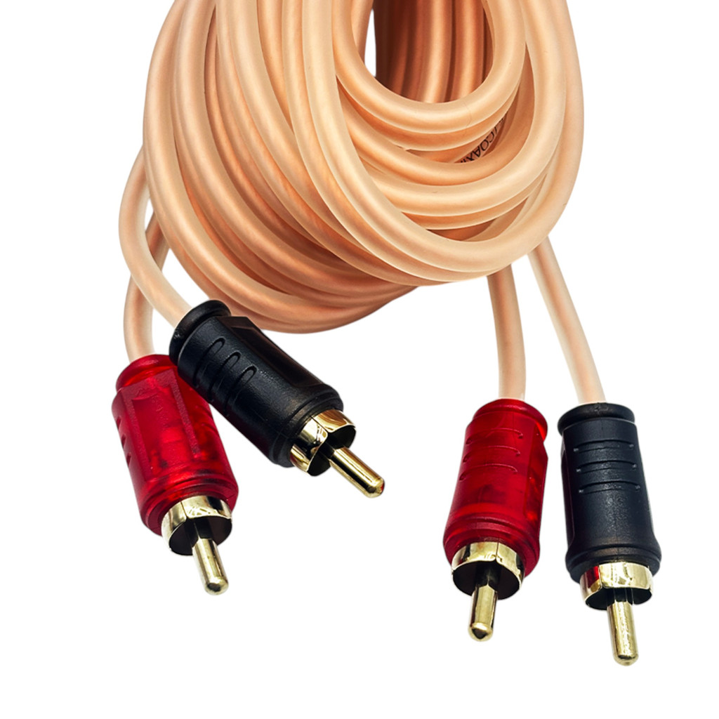 SWAT SIL-250 межблочный кабель 2RCA-2RCA, 5.0 метров, коаксиал, прозрачный, медь