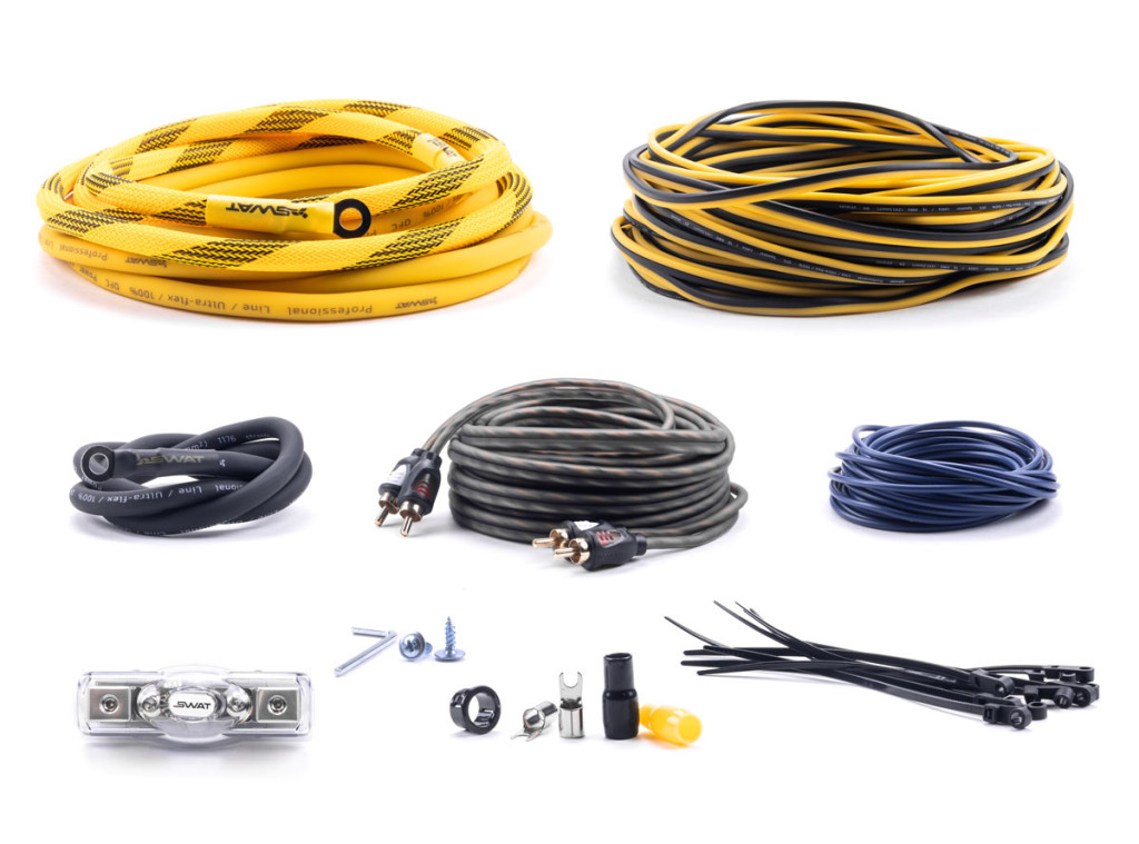 SWAT PAC-T4CU набор проводов для подключения 2х кан. усилителя, 4Ga, МЕДЬ