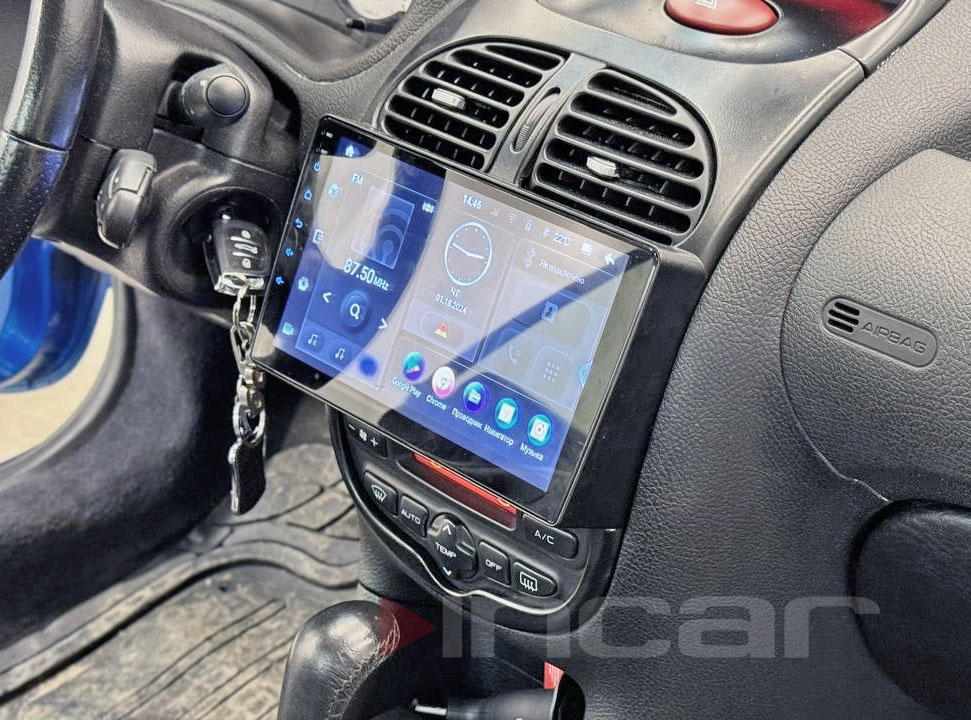 Рамка для UMS  PEUGEOT 206 (тип1 консоль), 9"