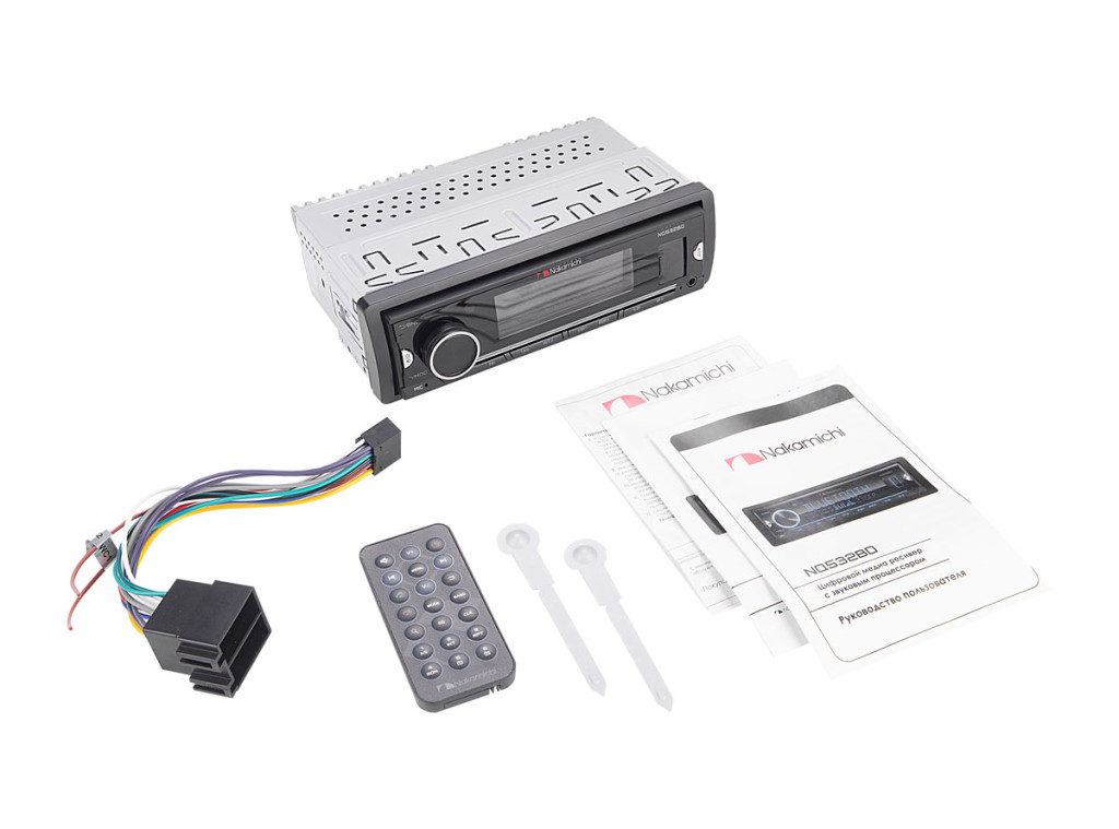 Nakamichi NQ532BD/ 1DIN медиа-ресивер, USB, AUX, ВТ, 4*50 Вт, DSP, 6RCA, 7 цветов