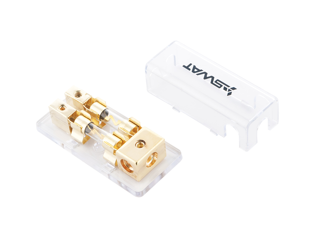 Дистрибьютор плюсовой AGU*2, 4GAx3-> 8GAx2, пред. 2*60А в комплекте, позолота