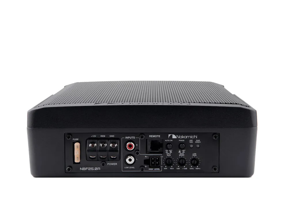 Nakamichi NBF25.0A, 10" активный плоский сабвуфер, алюм. корпус, 150W номин мощность, 900W макс мощн