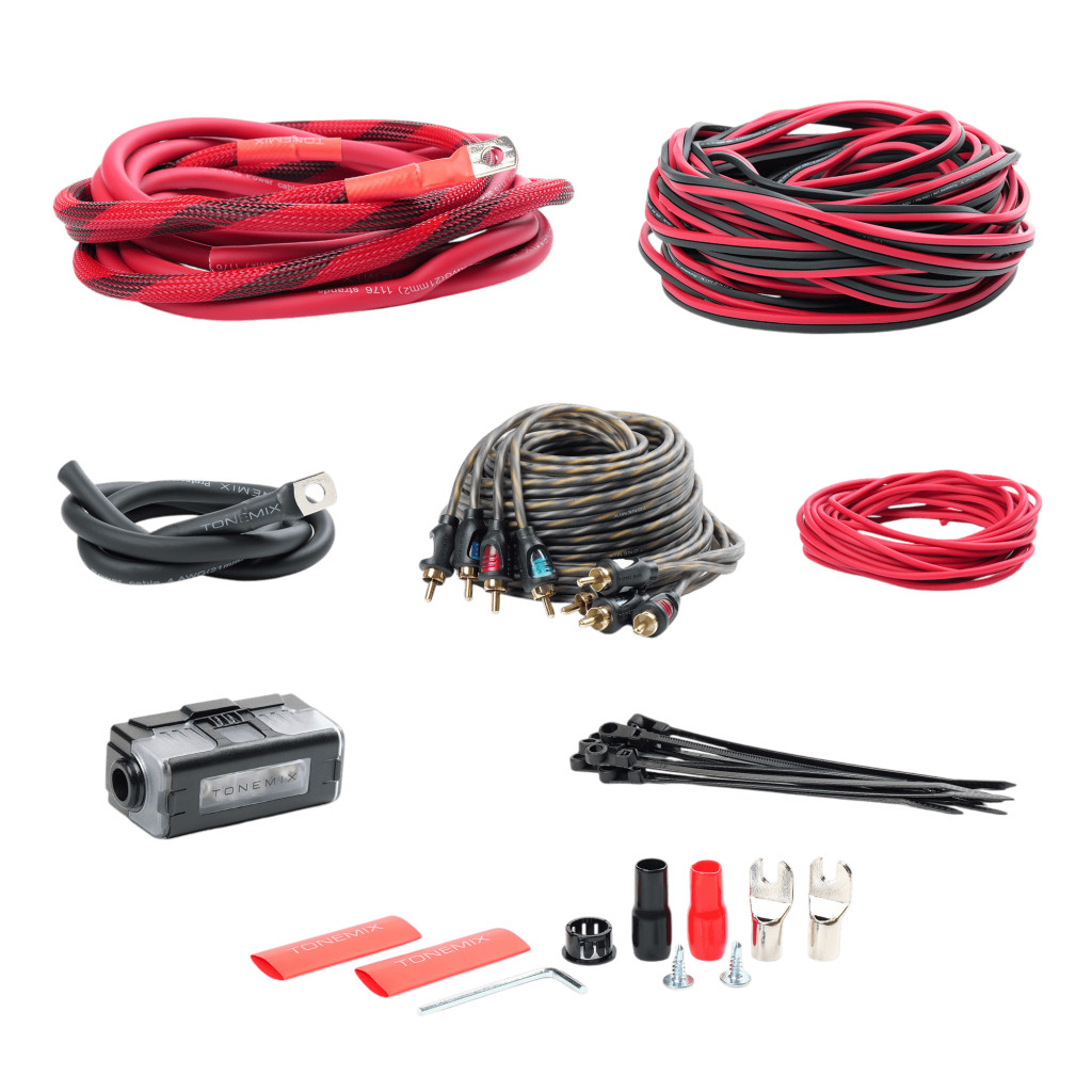 Tonemix PAC-F4CU набор проводов для подключения 4х кан. усилителя, 4Ga, МЕДЬ