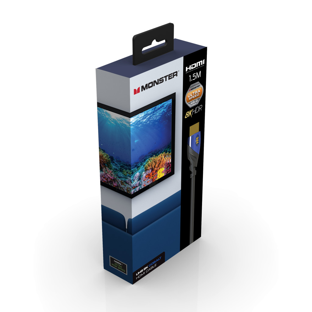 Monster Cable Essentials, HDMI кабель, 8К, UHS, Cobalt, 1.5m
