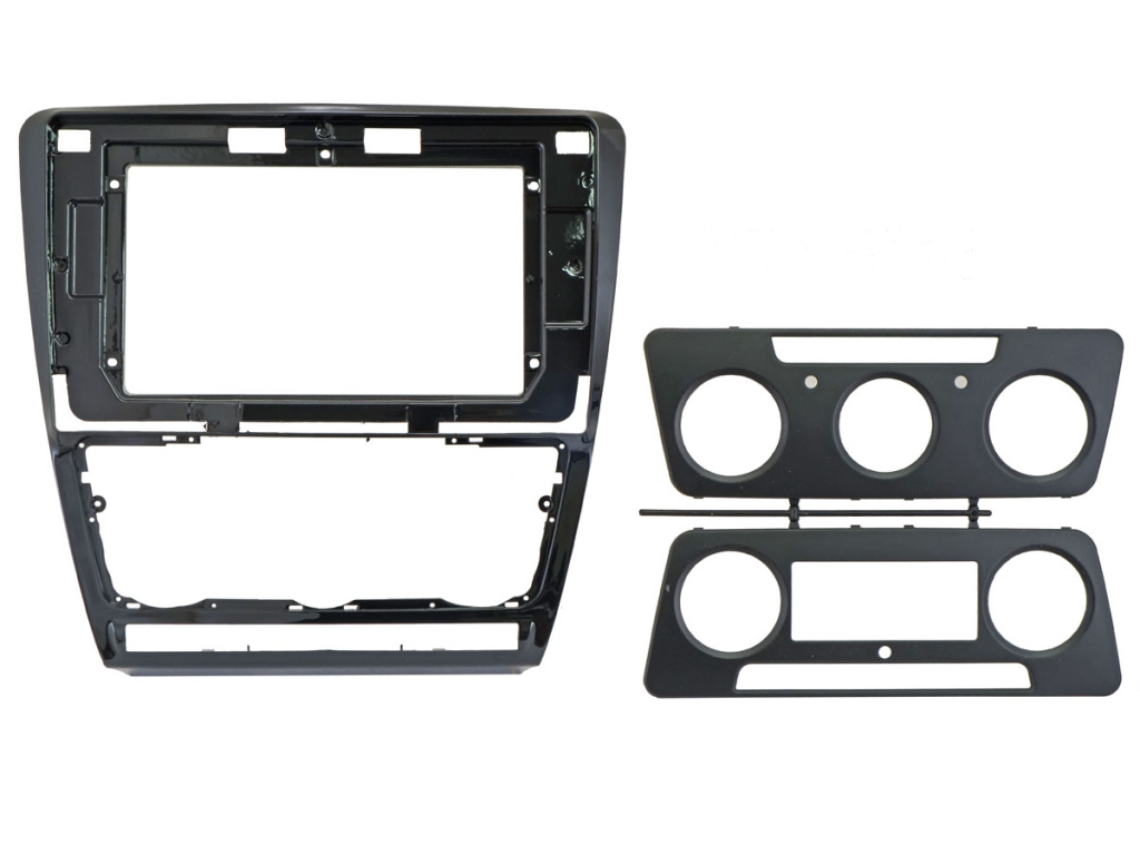 Рамка для UMS  SKODA Octavia 2004-2013 (A5) (Auto AC/manual AC), 10" (тип1, 2 вставки)