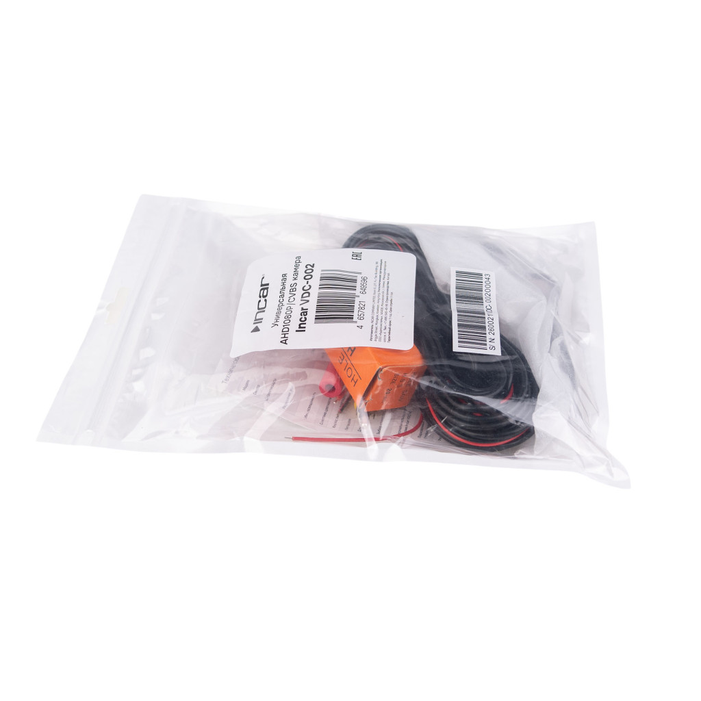 Camera .VDC-002 / INCAR универсальная AHD/CVBS камера 1080P(1920х1080), угол 170°, 4 pin connector, уст.диам. 20 мм,  DC 6V-12V