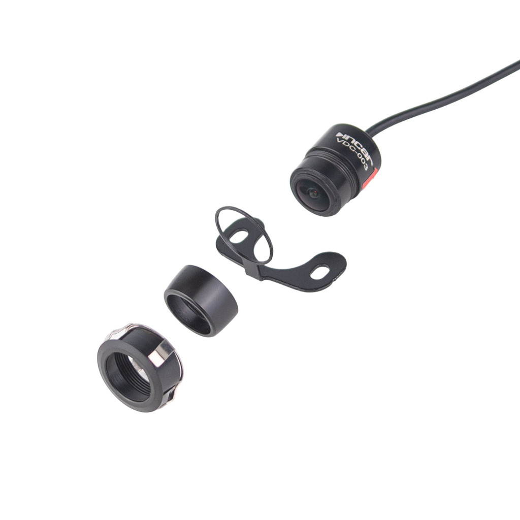 Camera .VDC-003 / INCAR универсальная AHD/CVBS камера 1080P(1920х1080), угол 170°, 4 pin connector, два копуса, уст. диам 18,5 мм,  DC 6V-12V
