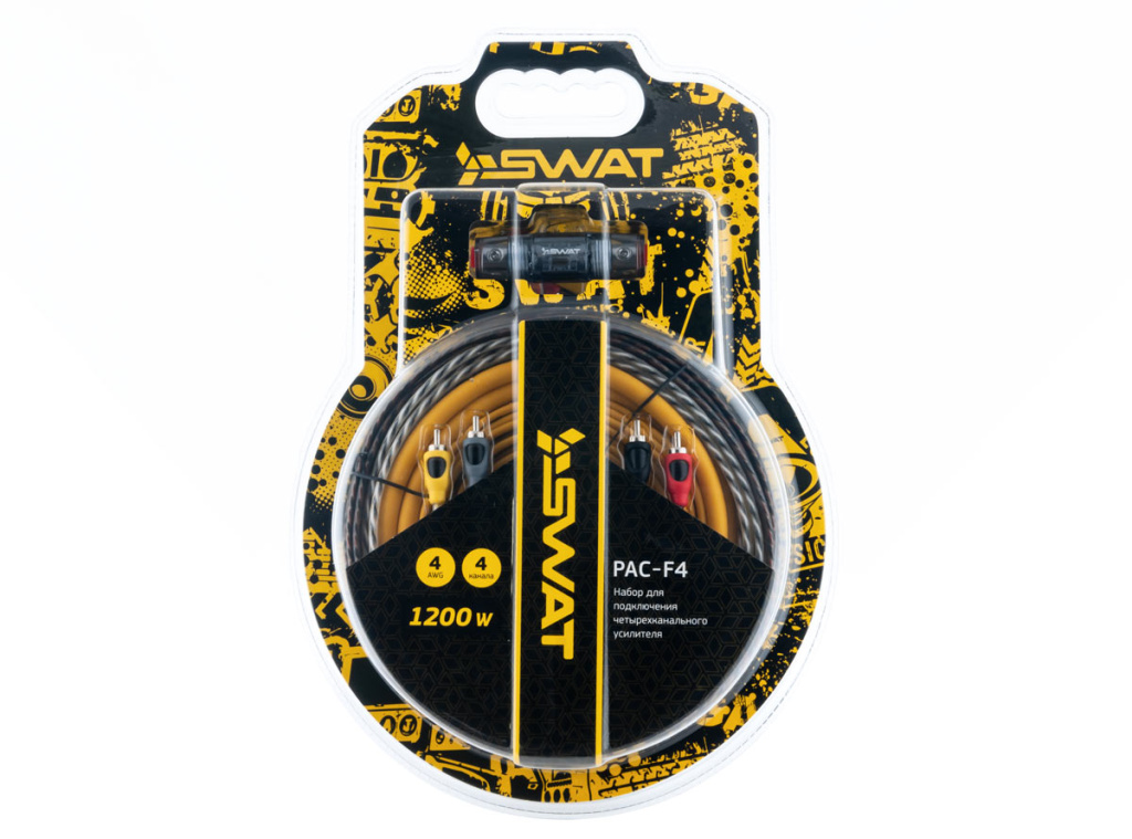 SWAT PAC-F4 /набор проводов для подкл. 4х кан. усилителя 4Ga, ССА, блистер