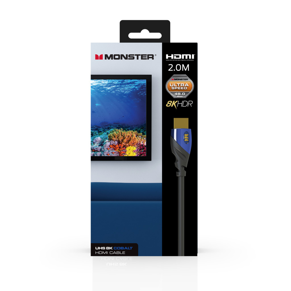 Monster Cable Essentials, HDMI кабель, 8К, UHS, Cobalt, 2m