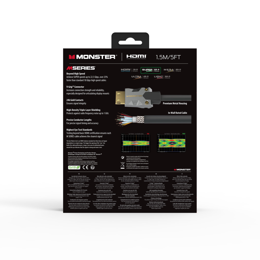 Monster Cable Mseries M1000, HDMI кабель, 4K, UHD, 1.5m