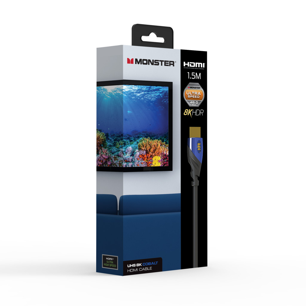 Monster Cable Essentials, HDMI кабель, 8К, UHS, Cobalt, 1.5m