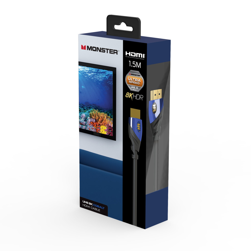 Monster Cable Essentials, HDMI кабель, 8К, UHS, Cobalt, 1.5m