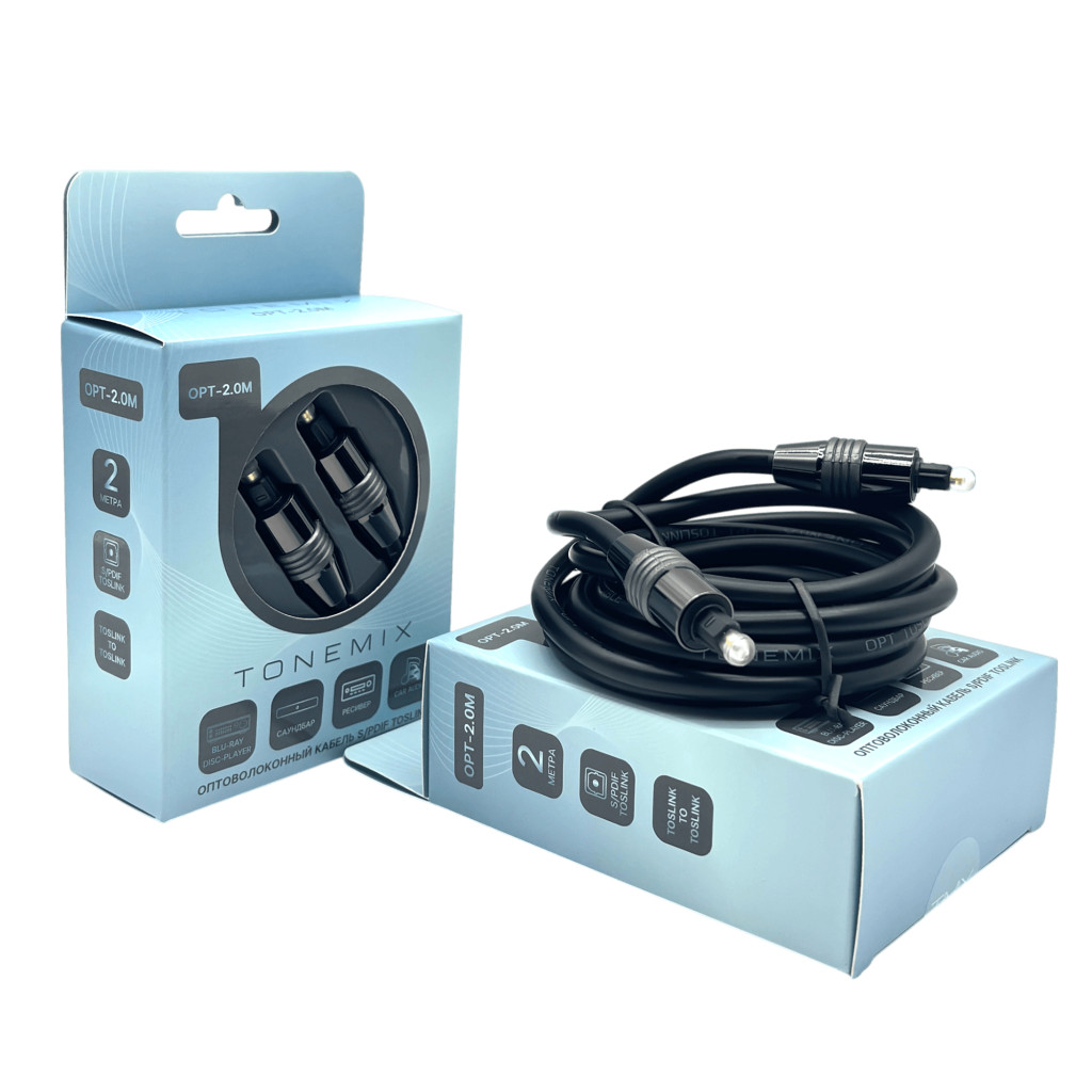 Tonemix OPT-2.0M оптический кабель Toslink-Toslink, 2.0 метра, Optical Cable