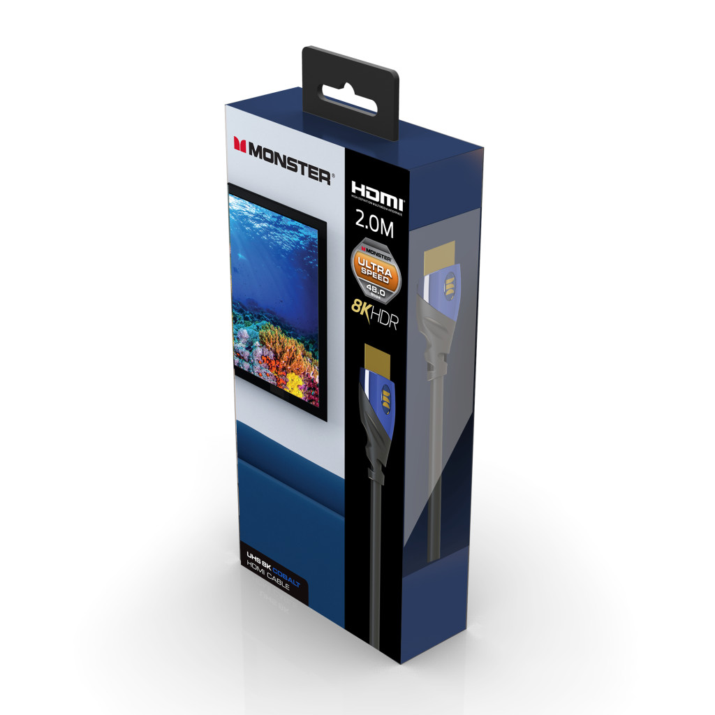 Monster Cable Essentials, HDMI кабель, 8К, UHS, Cobalt, 2m