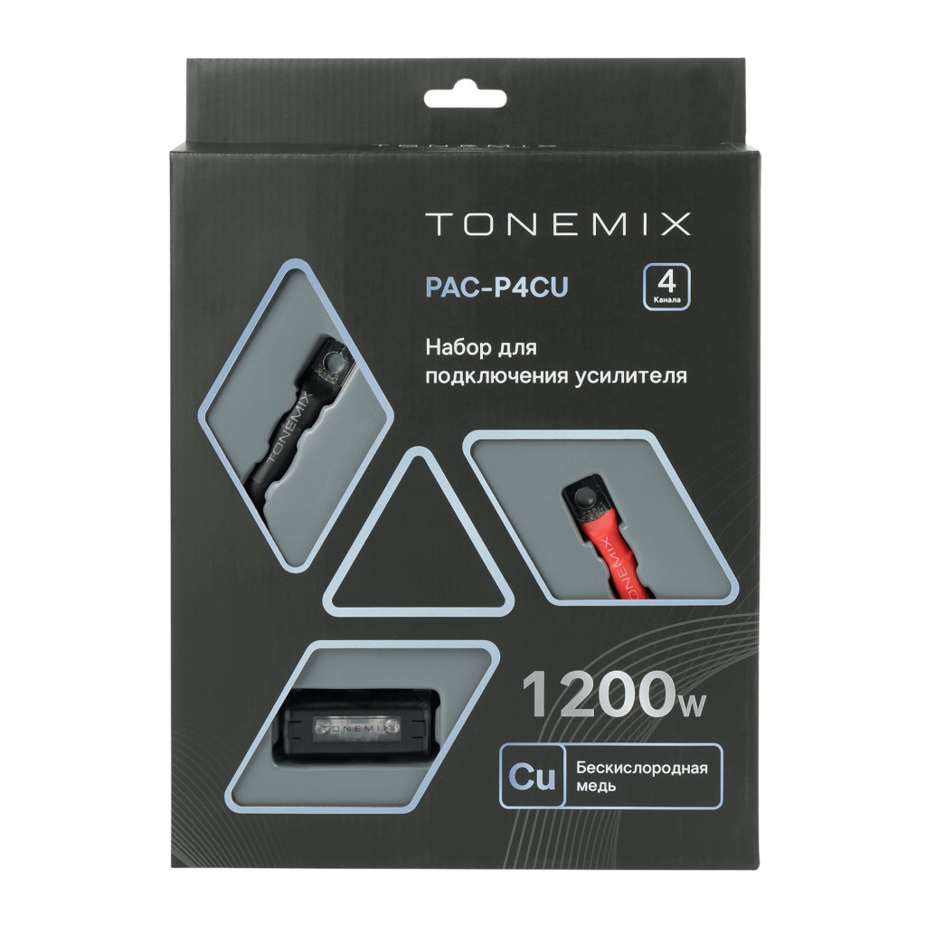 Tonemix PAC-P4CU набор проводов для подключения усилителя, 4Ga, МЕДЬ