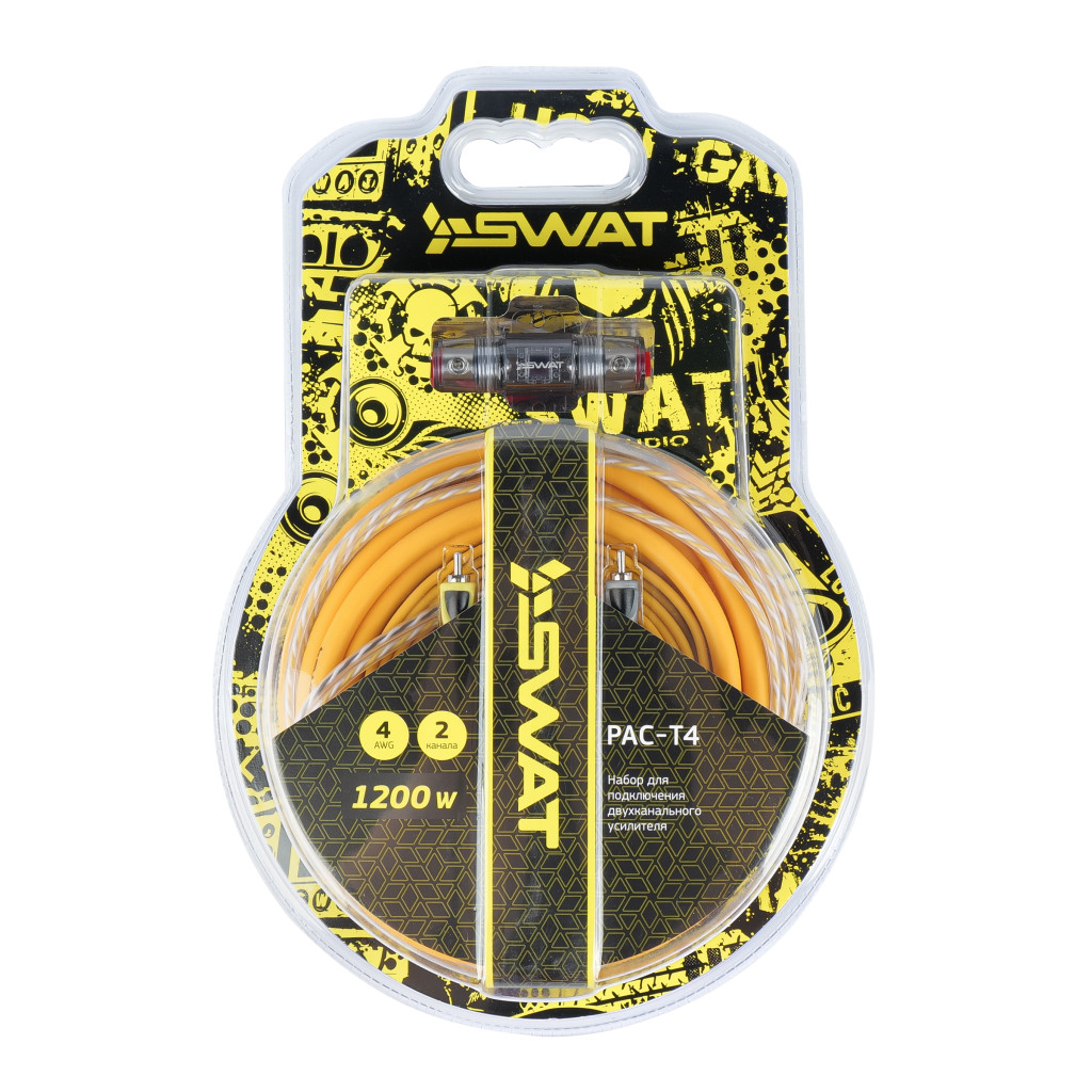 SWAT PAC-T4 /набор проводов для подкл. 2х кан. усилителя 4Ga, ССА, блистер