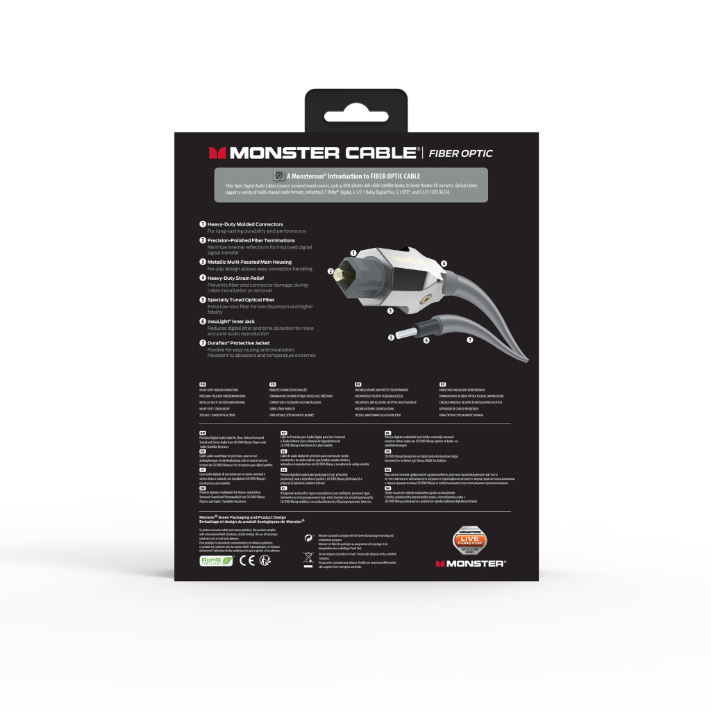 Monster Cable Mseries M1000, оптический аудио кабель, 3m