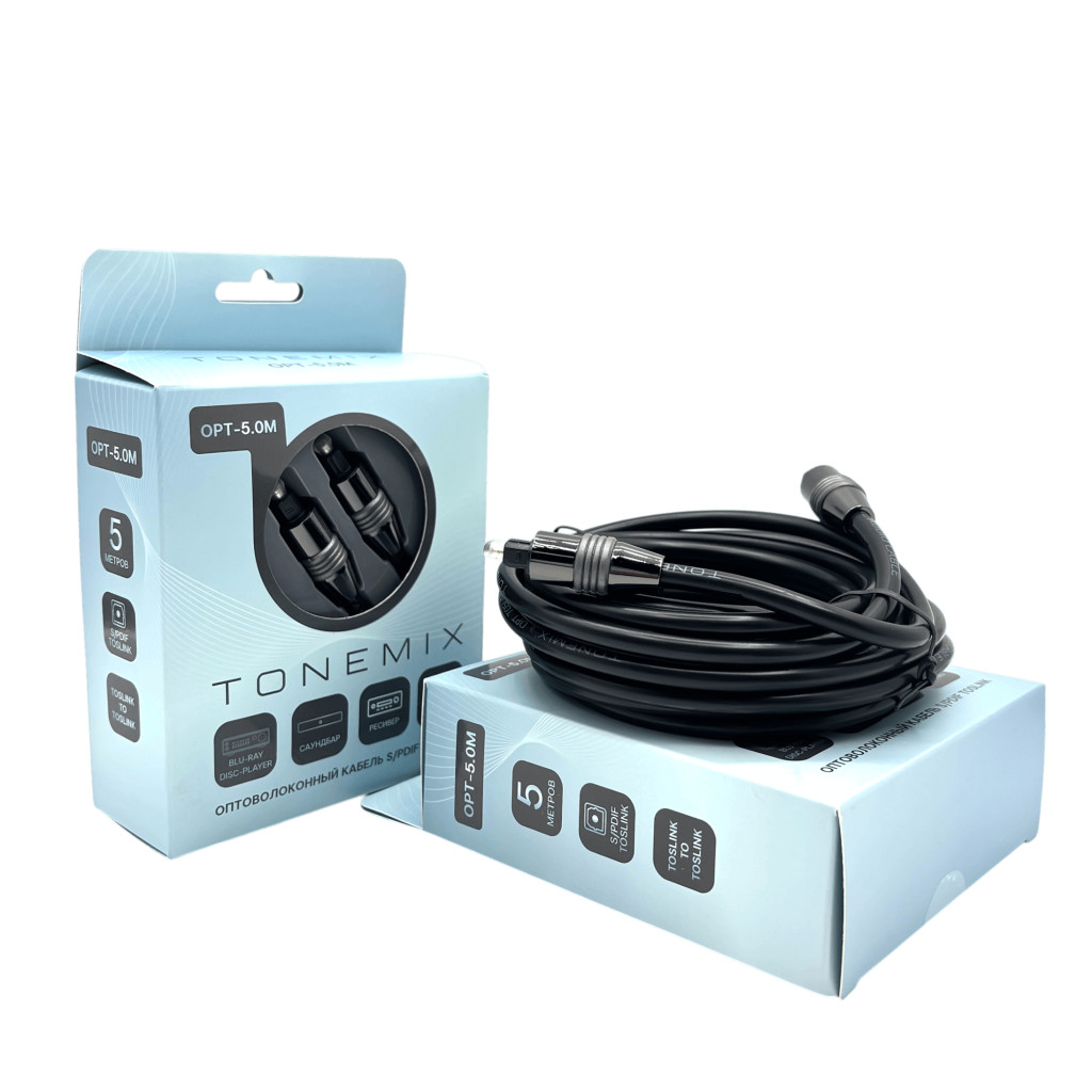 Tonemix OPT-5.0M оптический кабель Toslink-Toslink, 5.0 метров, Optical Cable