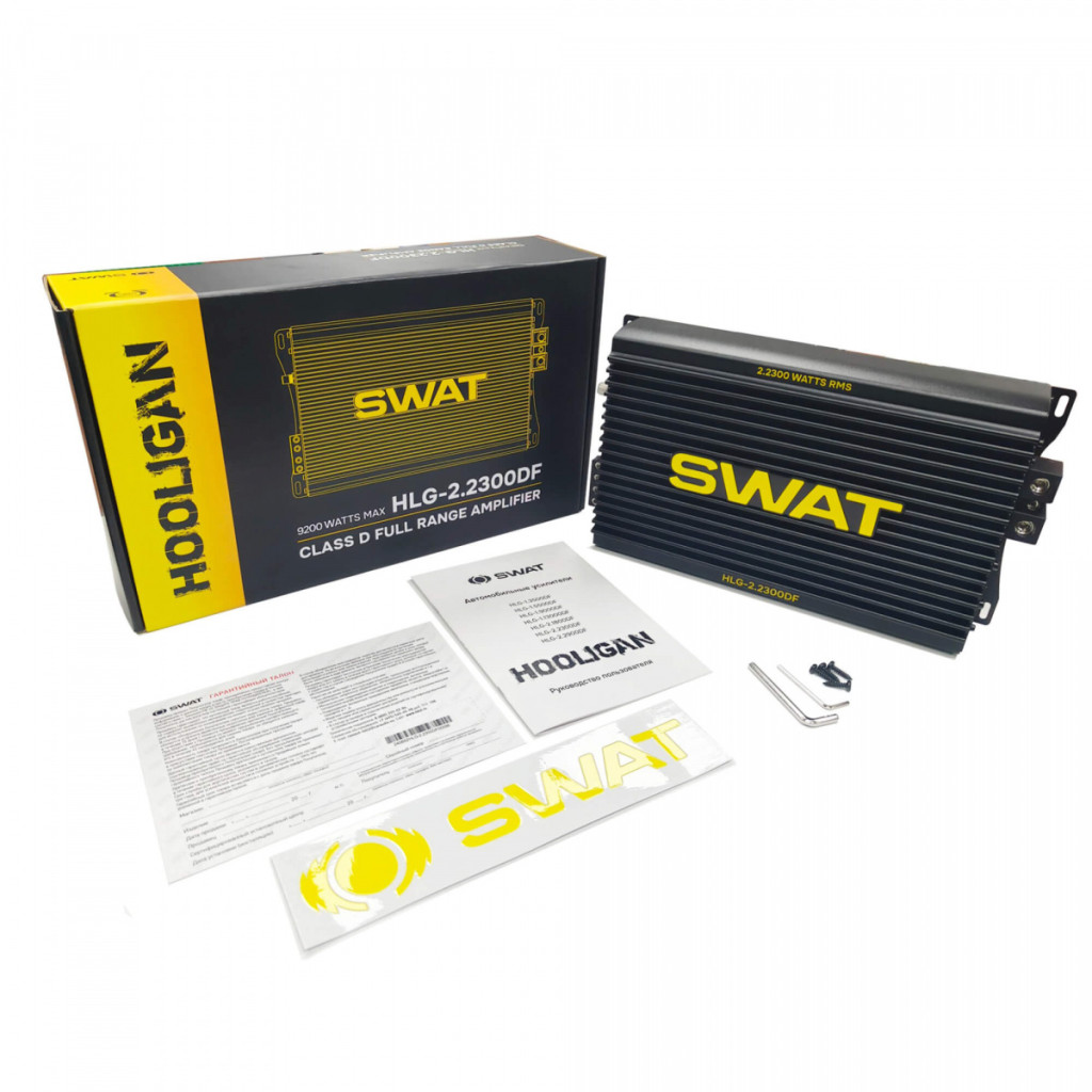 SWAT HLG-2.2300DF/ Усилитель цифровой, широкополосный,  2*2300 Вт (class D)/
