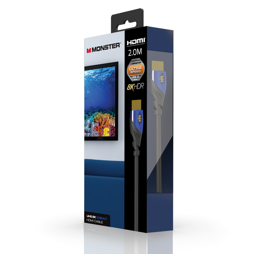 Monster Cable Essentials, HDMI кабель, 8К, UHS, Cobalt, 2m